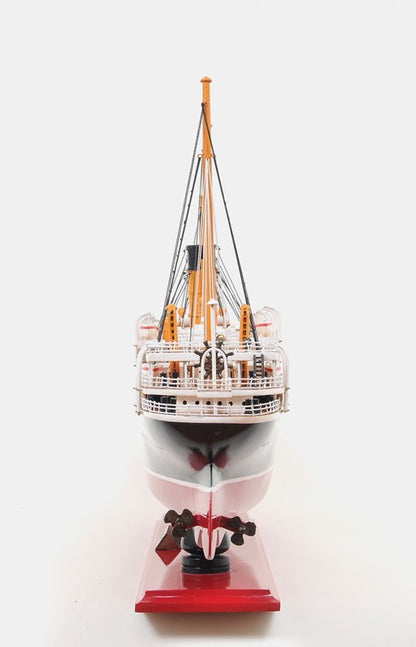 13" Black and Red Solid Wood Hand Painted RMS Empress of Ireland Model Boat-6