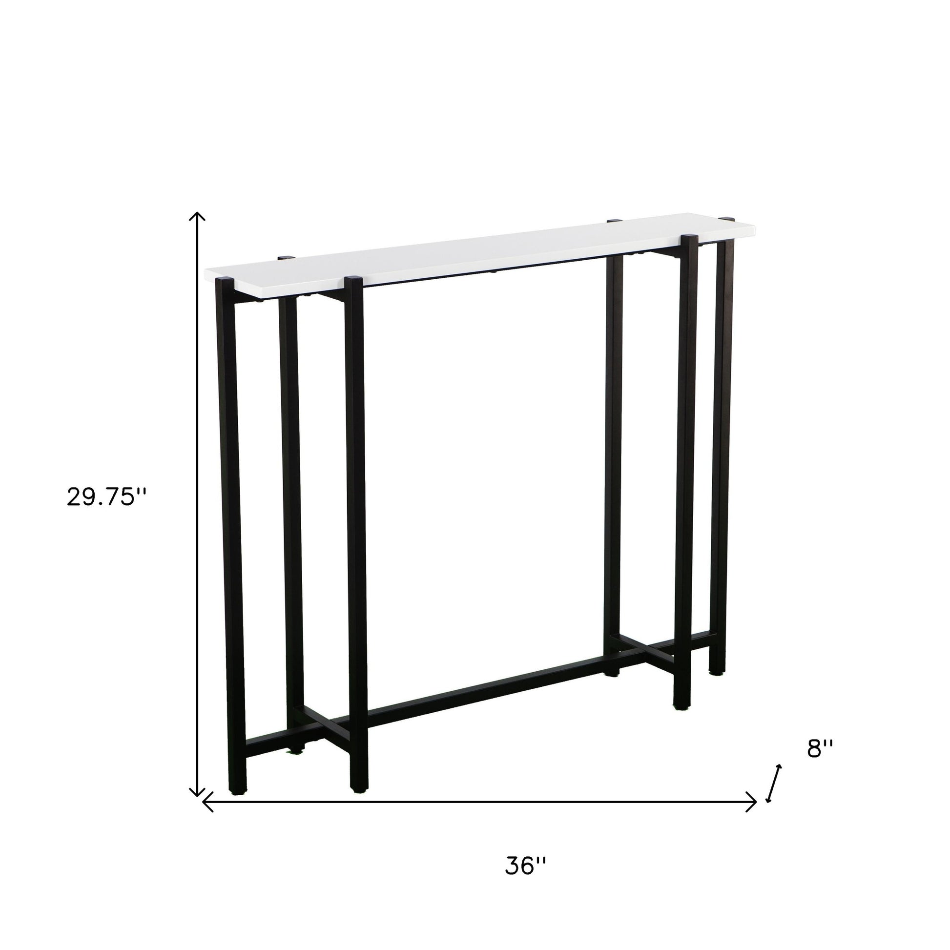 36" White and Black Frame Console Table-8