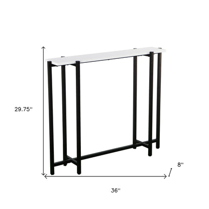 36" White and Black Frame Console Table-8