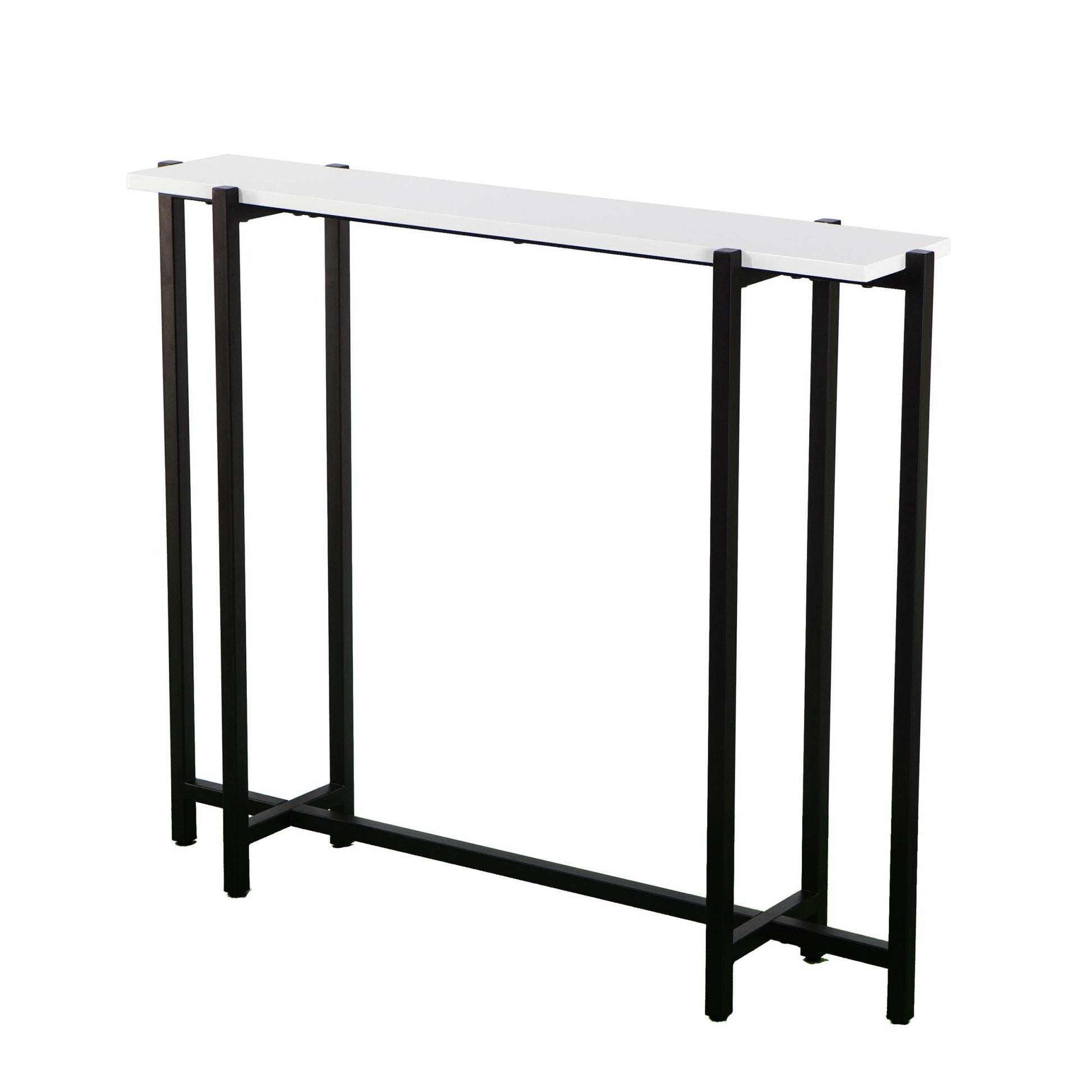 36" White and Black Frame Console Table-2