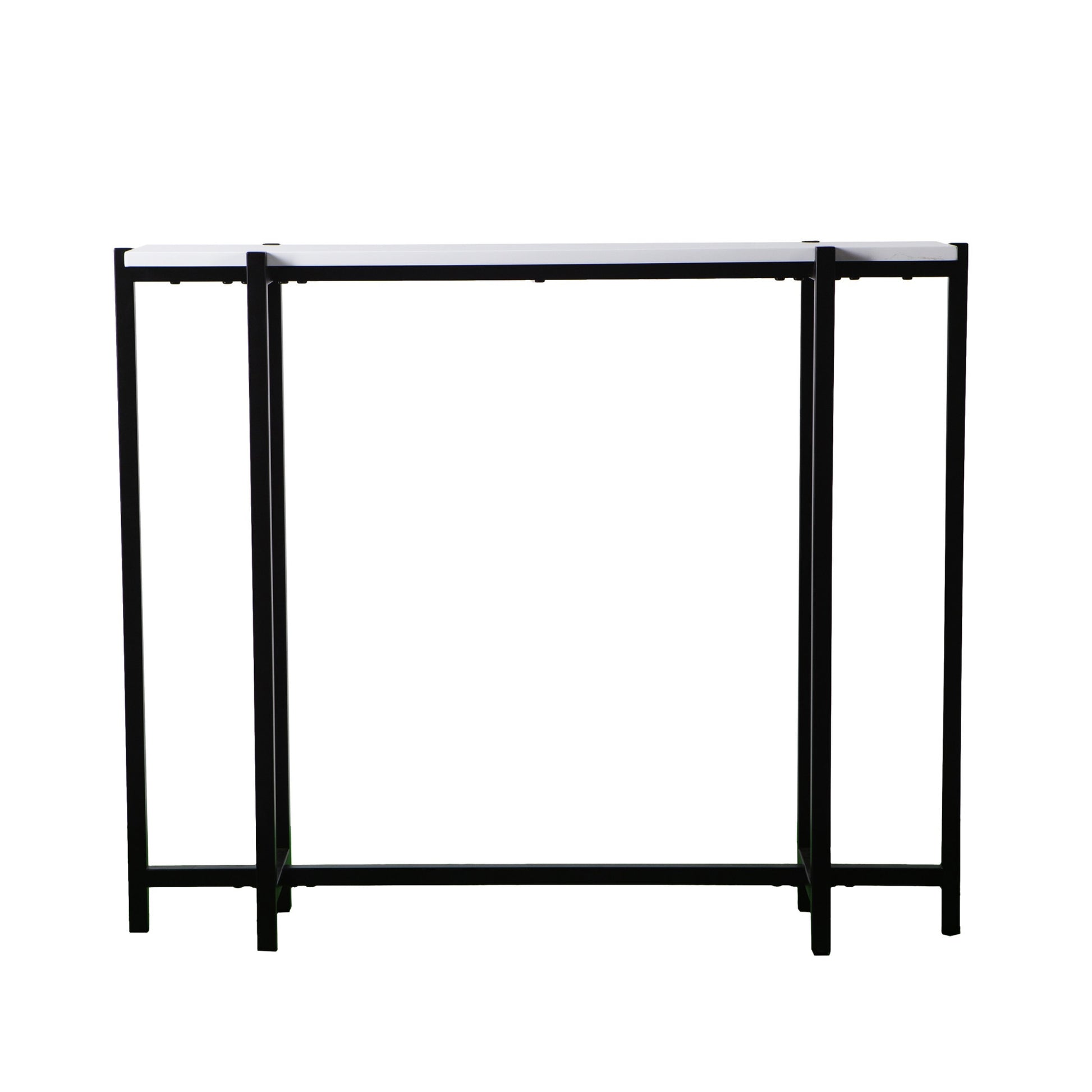 36" White and Black Frame Console Table-3