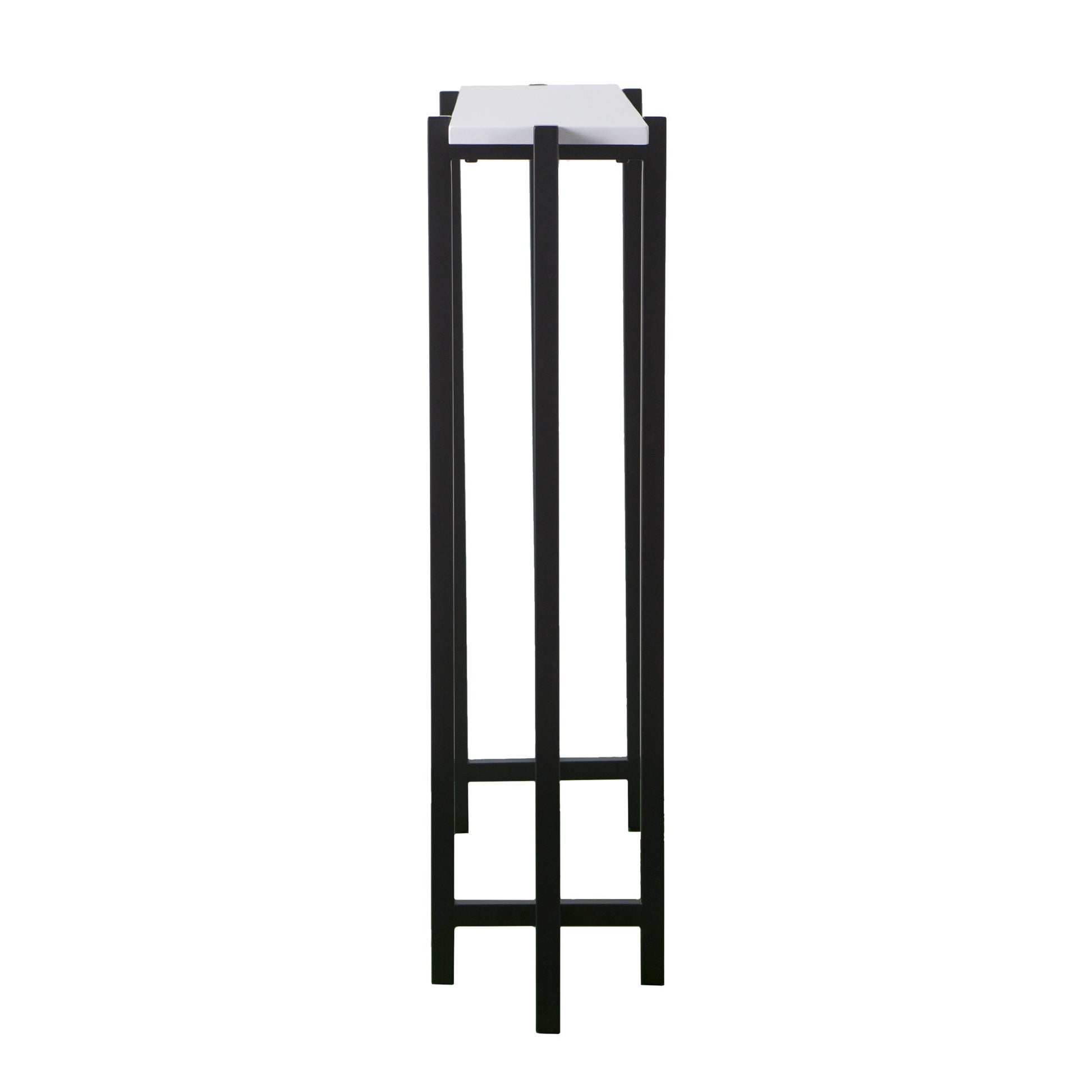36" White and Black Frame Console Table-4