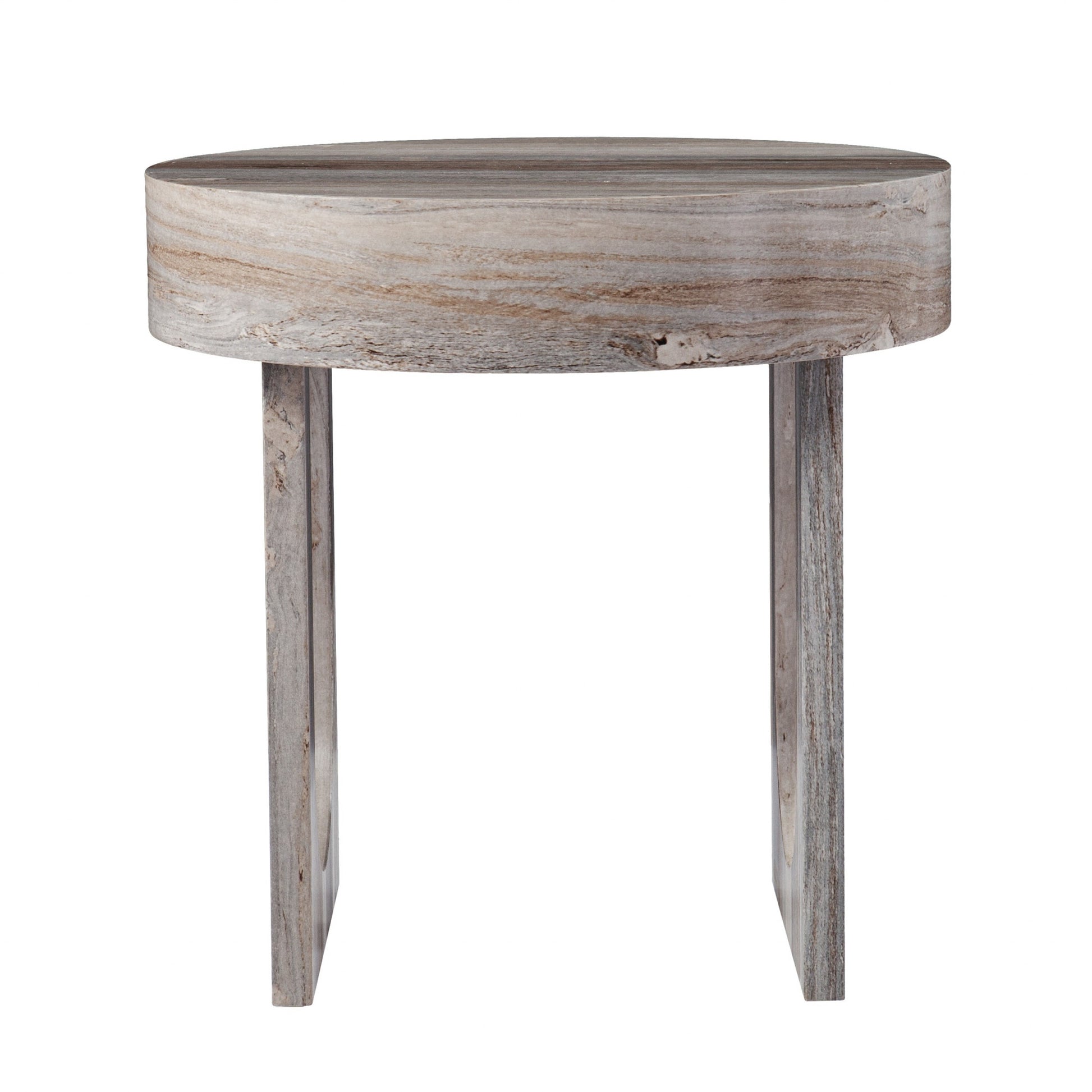 20" Brown Manufactured Wood Round End Table-0