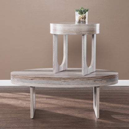 20" Brown Manufactured Wood Round End Table-7