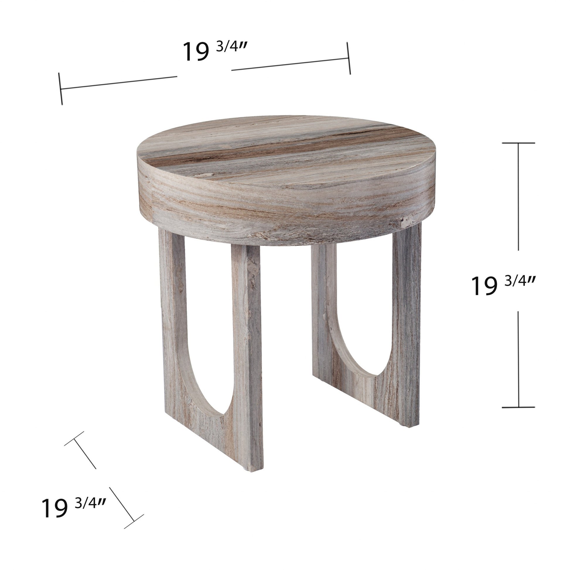 20" Brown Manufactured Wood Round End Table-8
