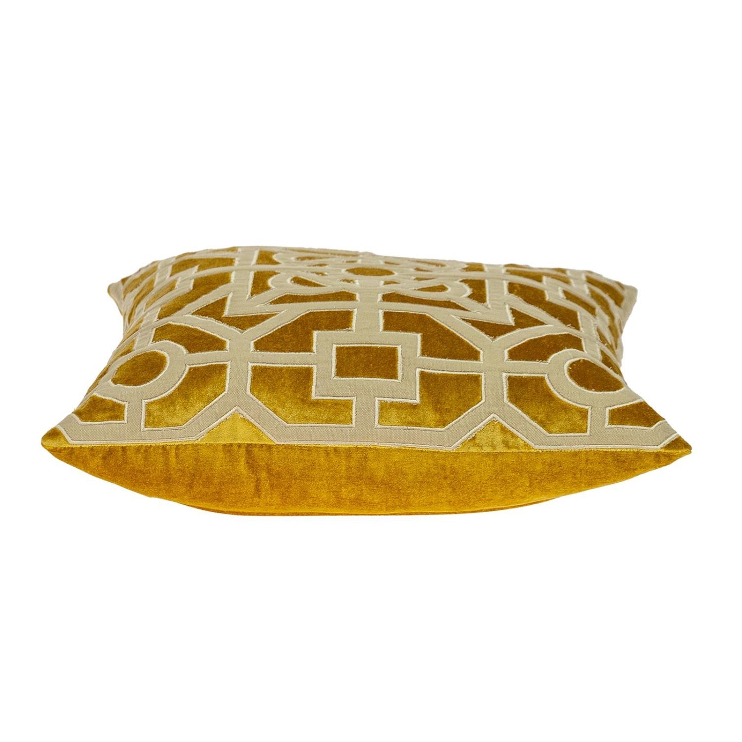 18" Mustard Yellow Velvet Throw Pillow-2