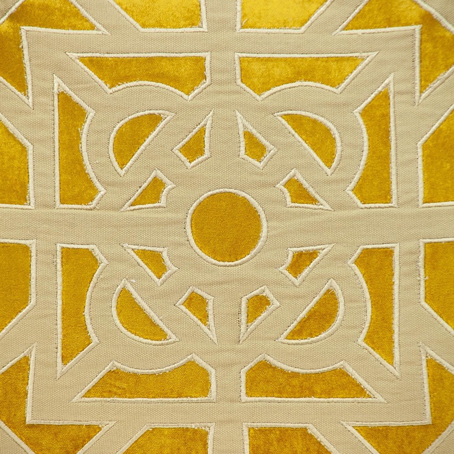 18" Mustard Yellow Velvet Throw Pillow-5
