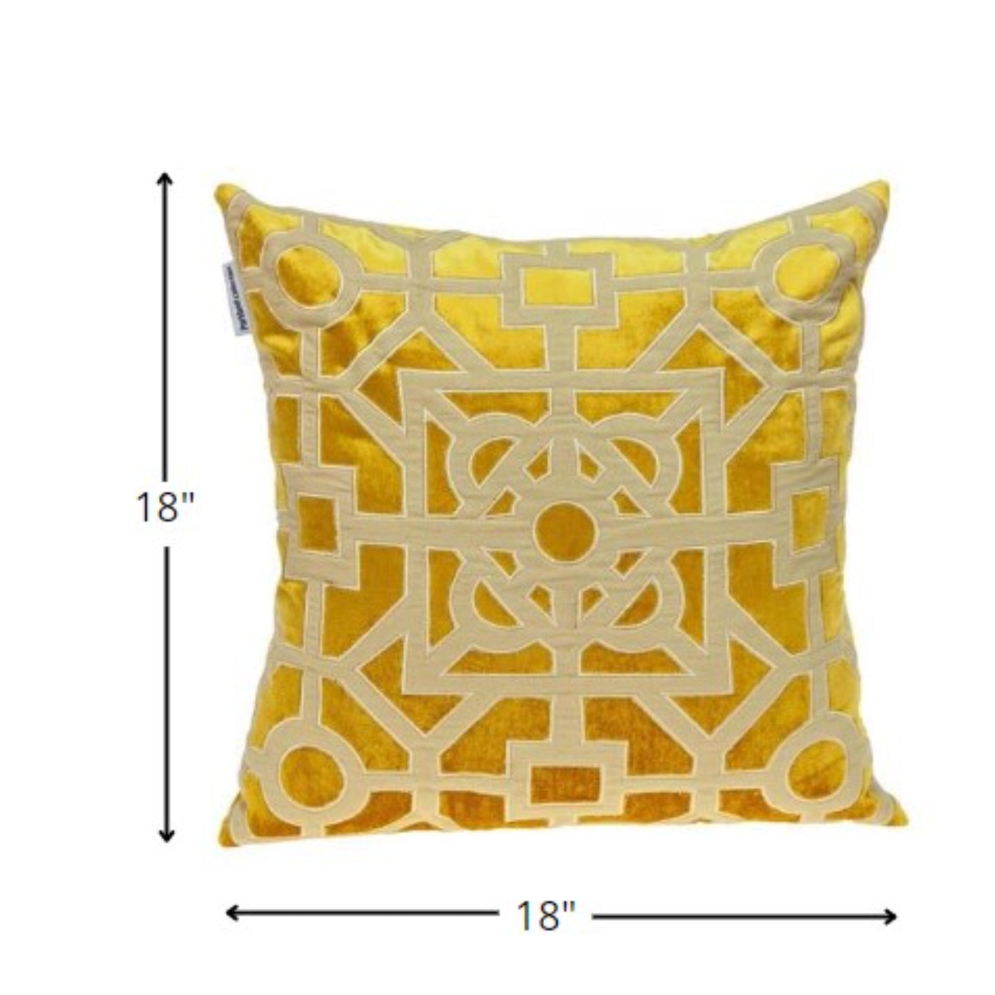 18" Mustard Yellow Velvet Throw Pillow-6