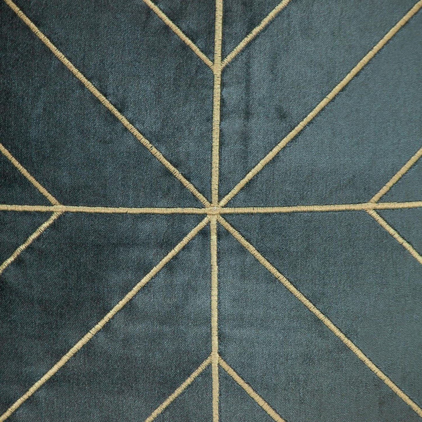Charcoal and Gold Geo Velvet Throw Pillow with Gold Tassels-5