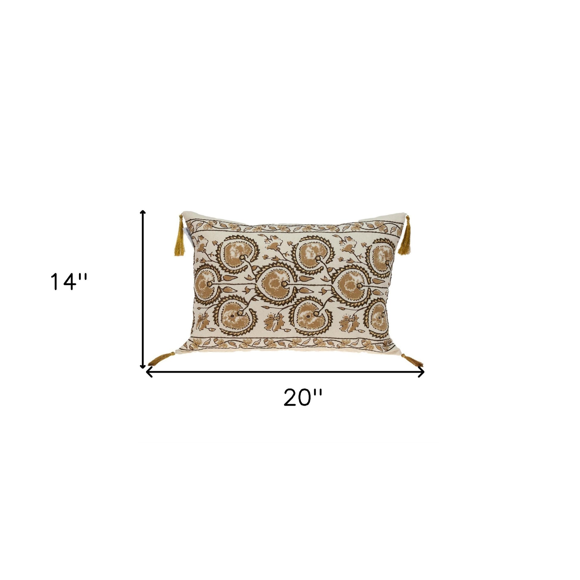 Gold and Bronze Embroidered Decorative Lumbar Pillow-7