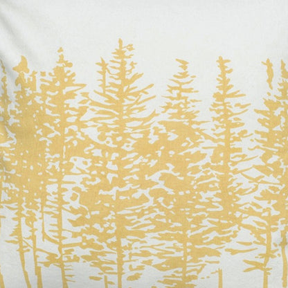 18" Yellow and Ivory Cotton Throw Pillow-2