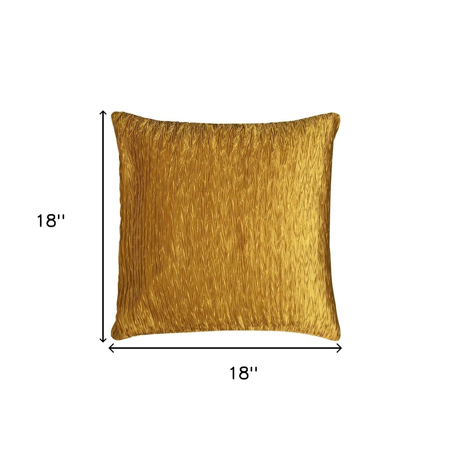 18" Gold Cotton Throw Pillow-3