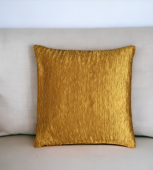 18" Gold Cotton Throw Pillow-0