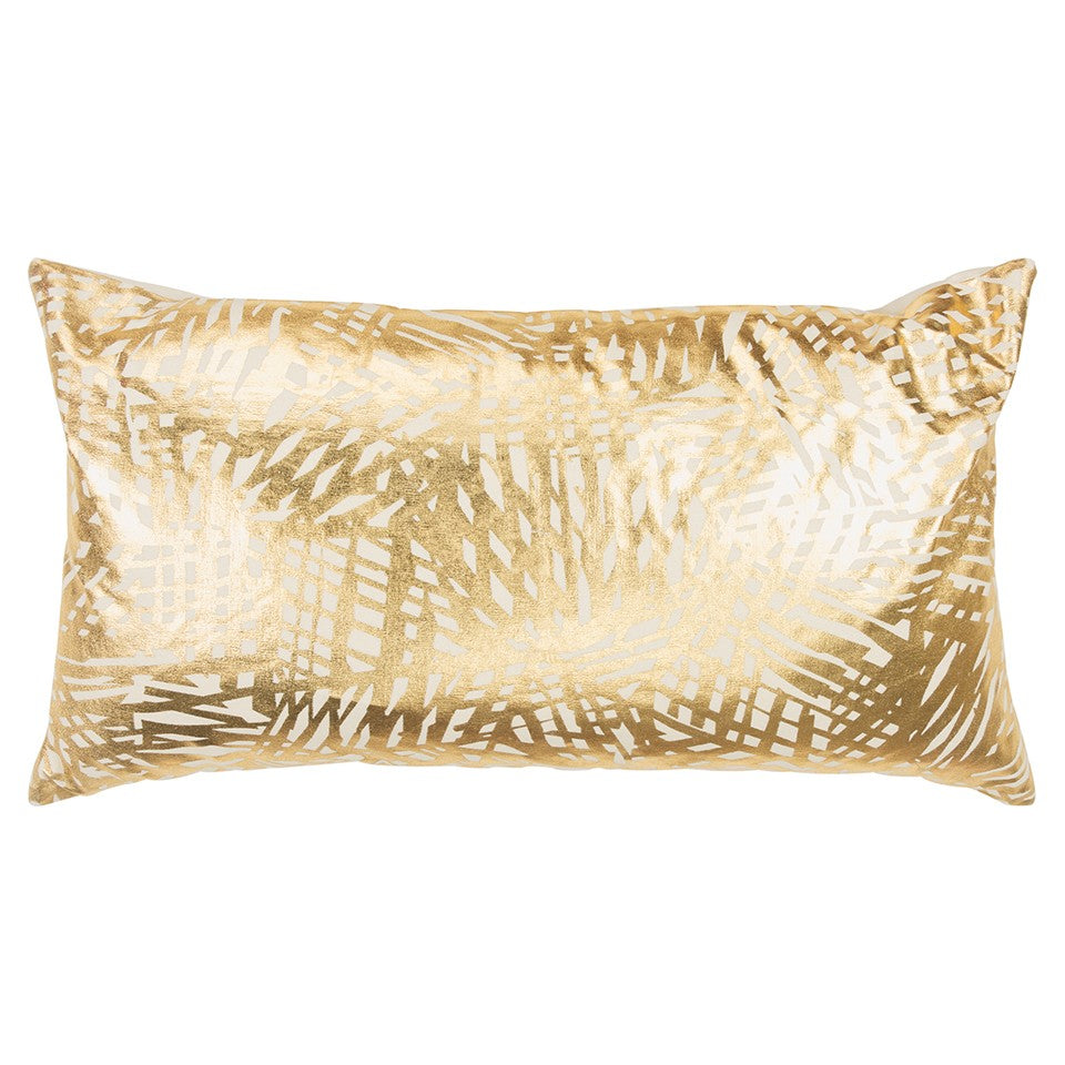 Gold Foil Etched Pattern Lumbar Pillow-0