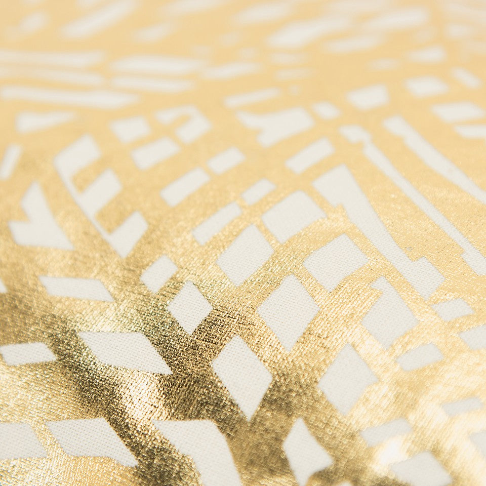 Gold Foil Etched Pattern Lumbar Pillow-5
