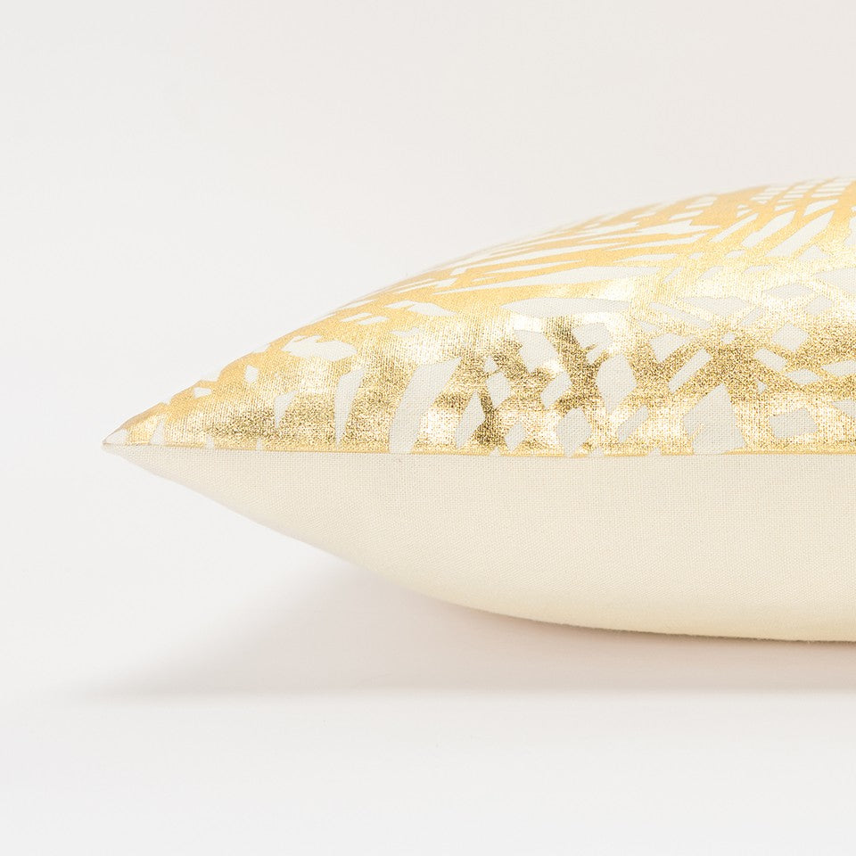 Gold Foil Etched Pattern Lumbar Pillow-2