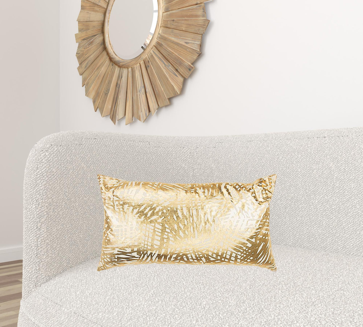 Gold Foil Etched Pattern Lumbar Pillow-1