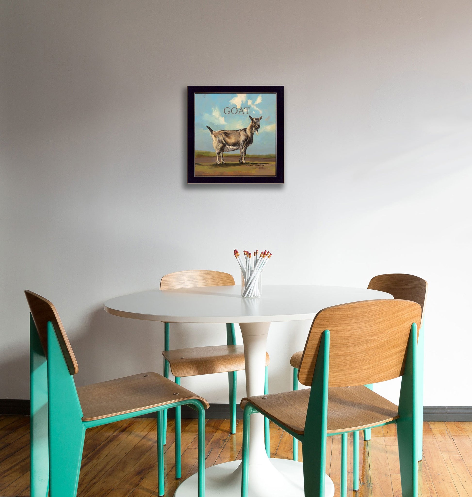 Gracey the Goat Black Framed Print Wall Art-4