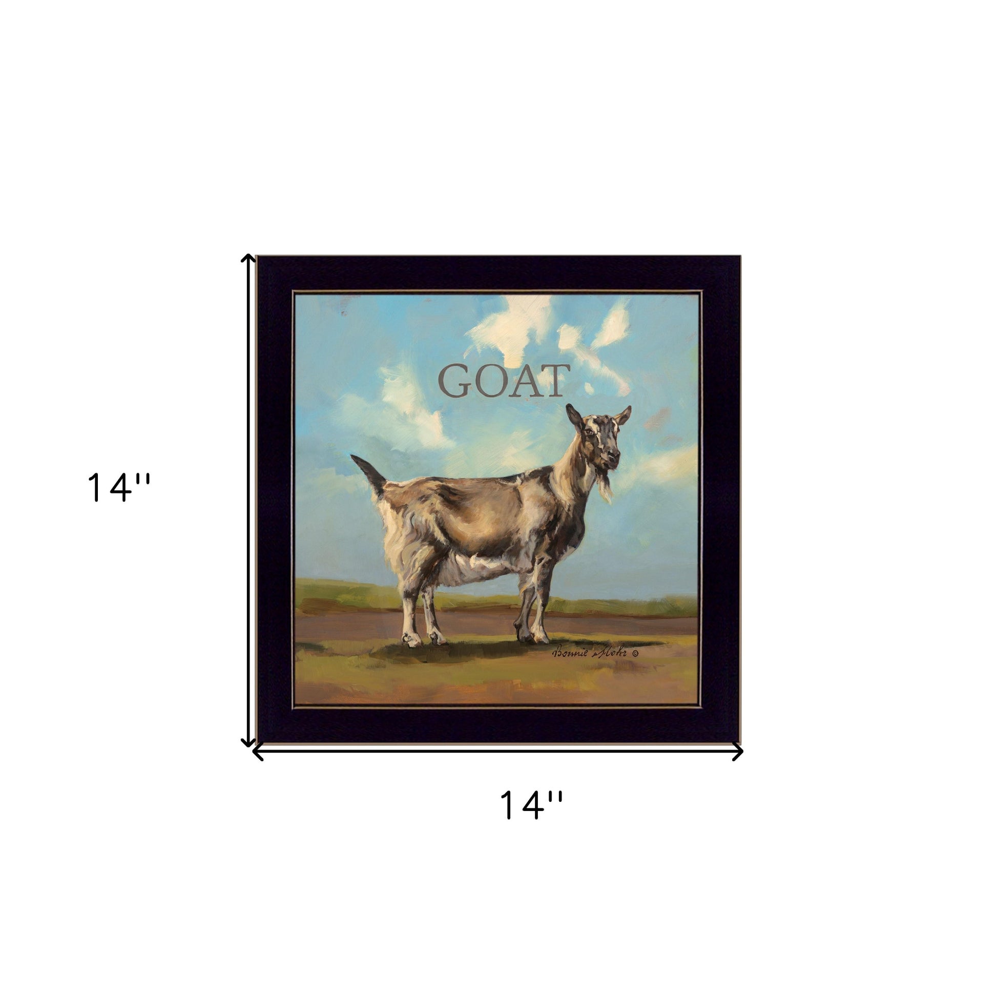 Gracey the Goat Black Framed Print Wall Art-5