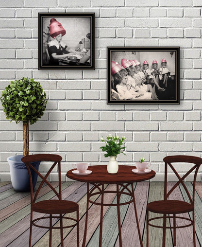 Set Of Two The Salon Black Framed Print Wall Art-4