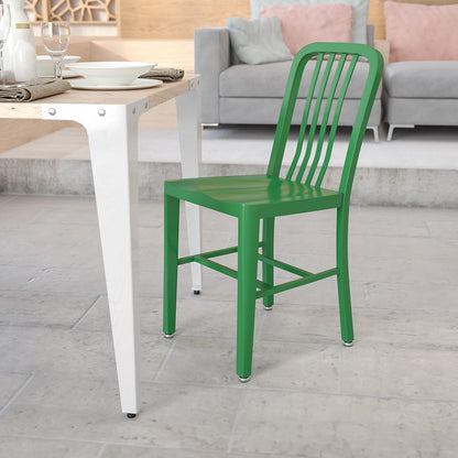 Commercial Grade Green Metal Indoor-Outdoor Chair-1
