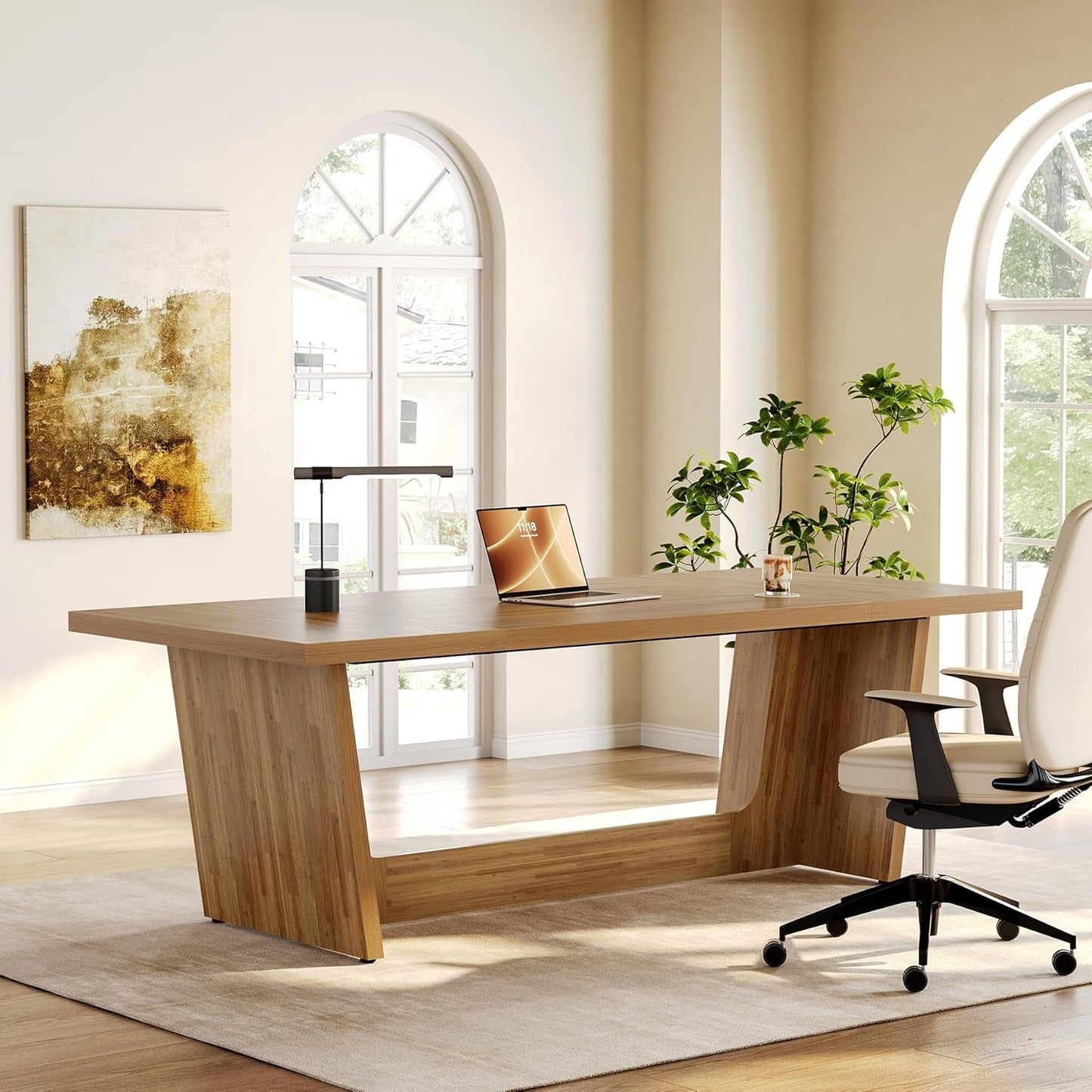 Spacious Wooden Executive Desk for Home Office Use-2
