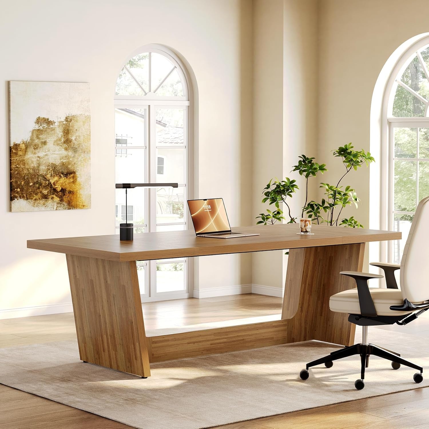 Spacious Wooden Executive Desk for Home Office Use-2