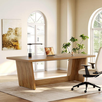 Spacious Wooden Executive Desk for Home Office Use-2