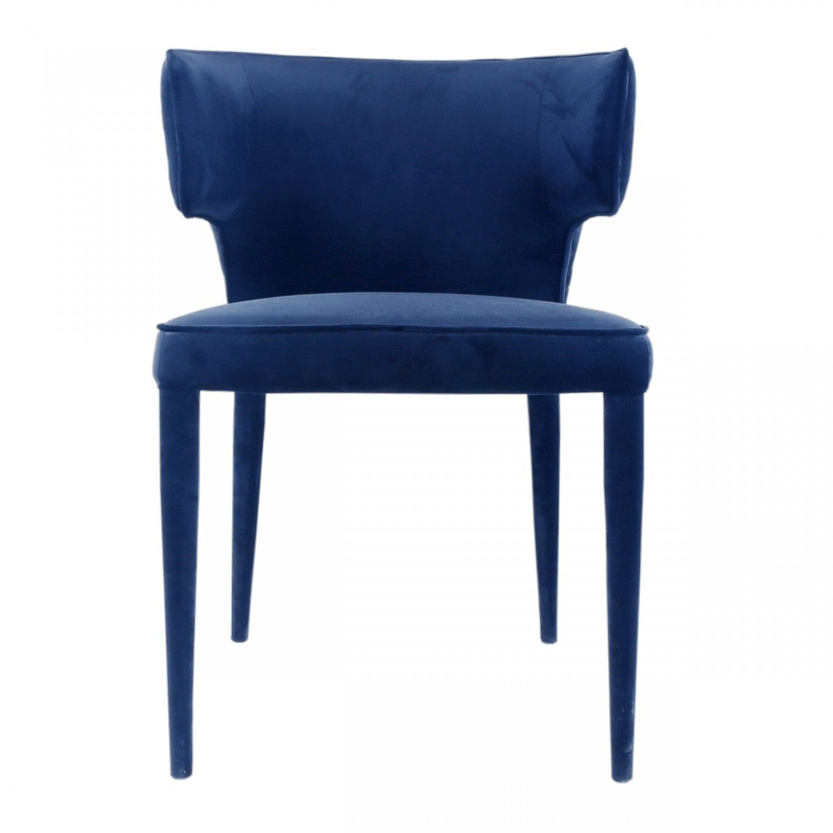 Blue Upholstered Velvet Wing Back Dining Arm Chair-1
