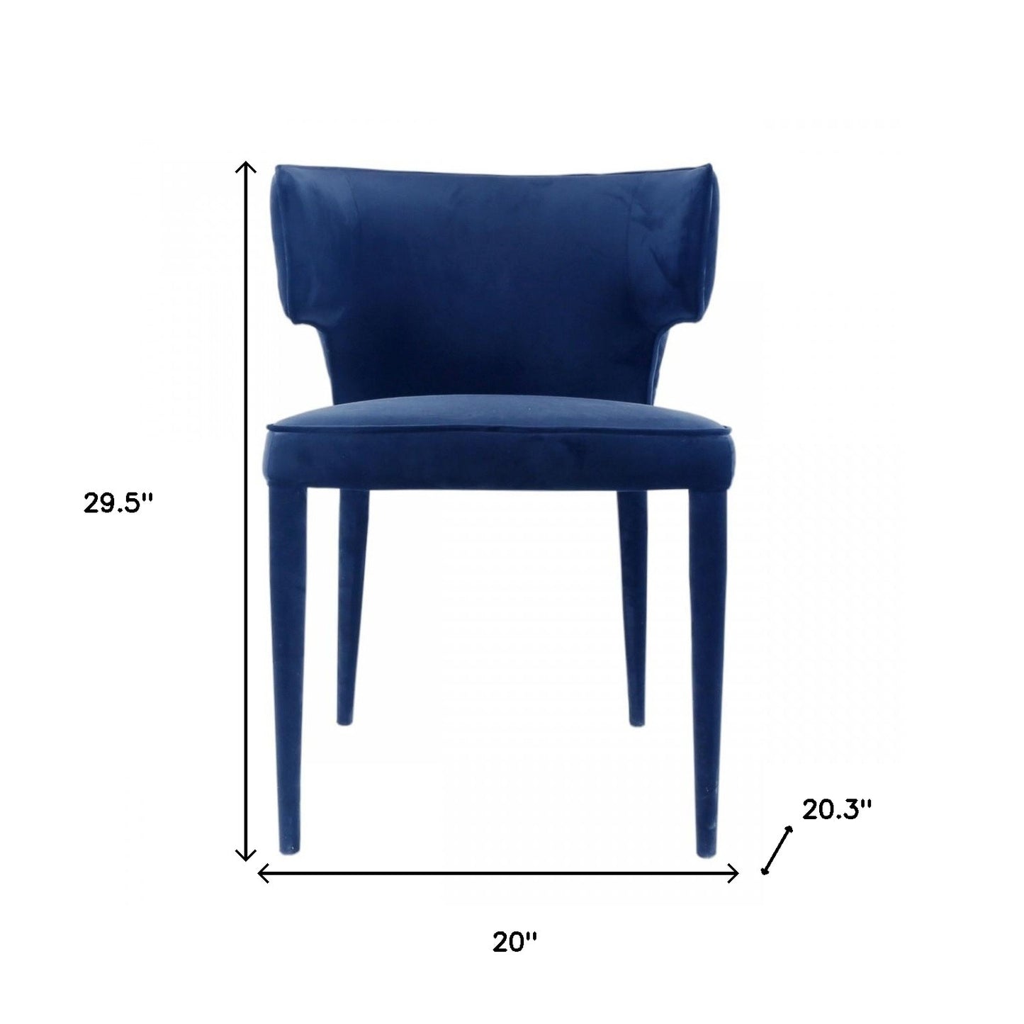 Blue Upholstered Velvet Wing Back Dining Arm Chair-5