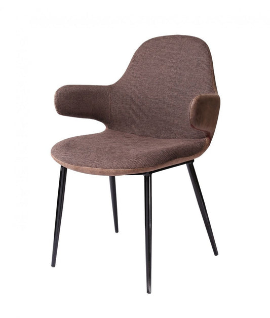 23" Brown And Black Upholstered Arm Chair-0
