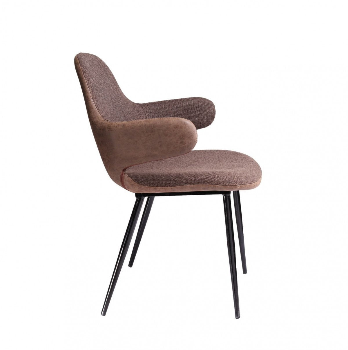 23" Brown And Black Upholstered Arm Chair-1