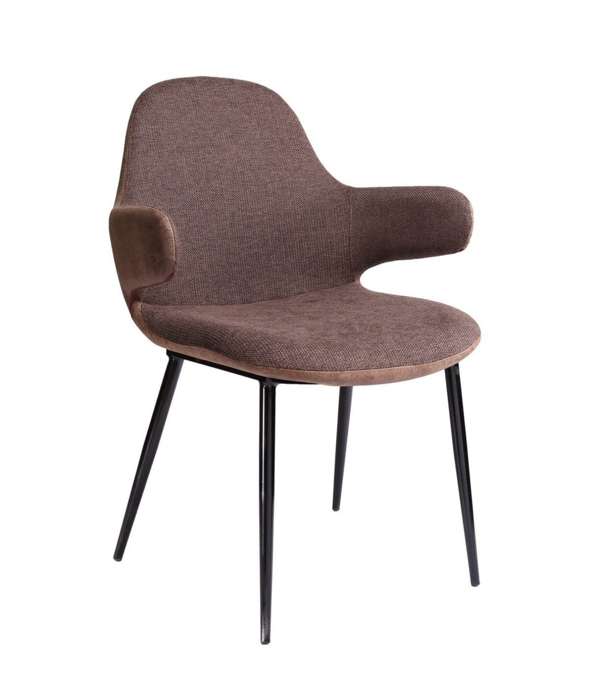 23" Brown And Black Upholstered Arm Chair-3
