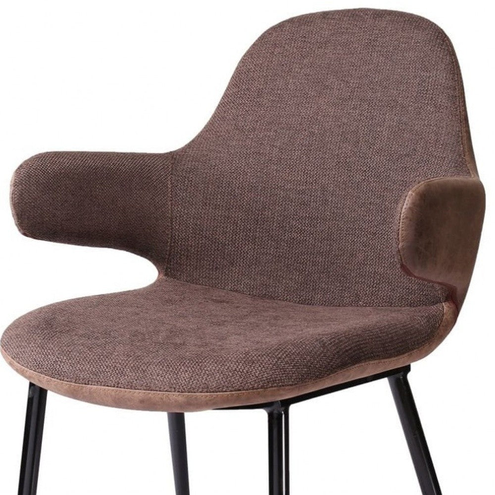 23" Brown And Black Upholstered Arm Chair-4