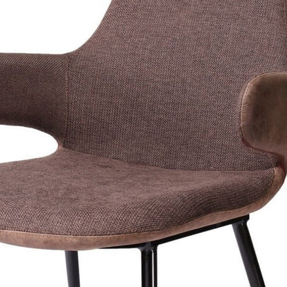 23" Brown And Black Upholstered Arm Chair-5