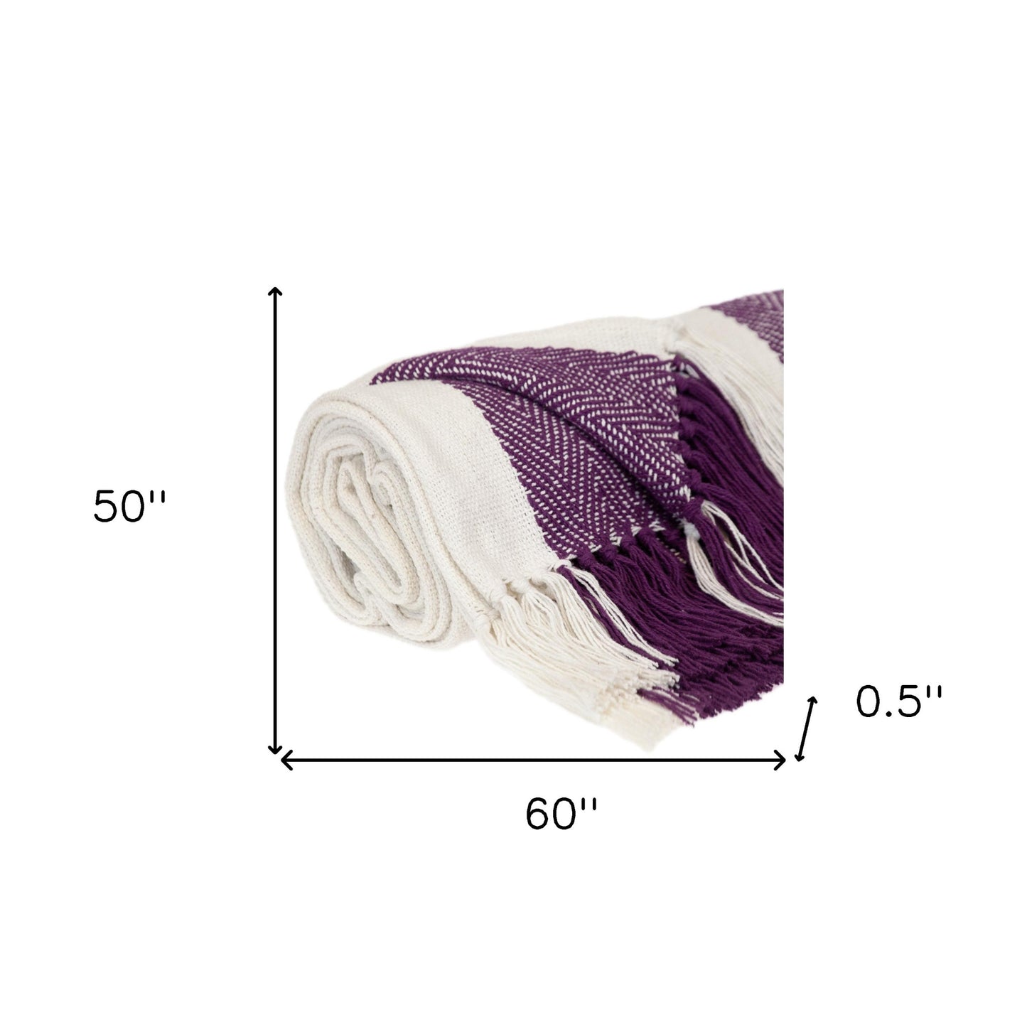 Purple Woven Cotton Throw Blanket-8