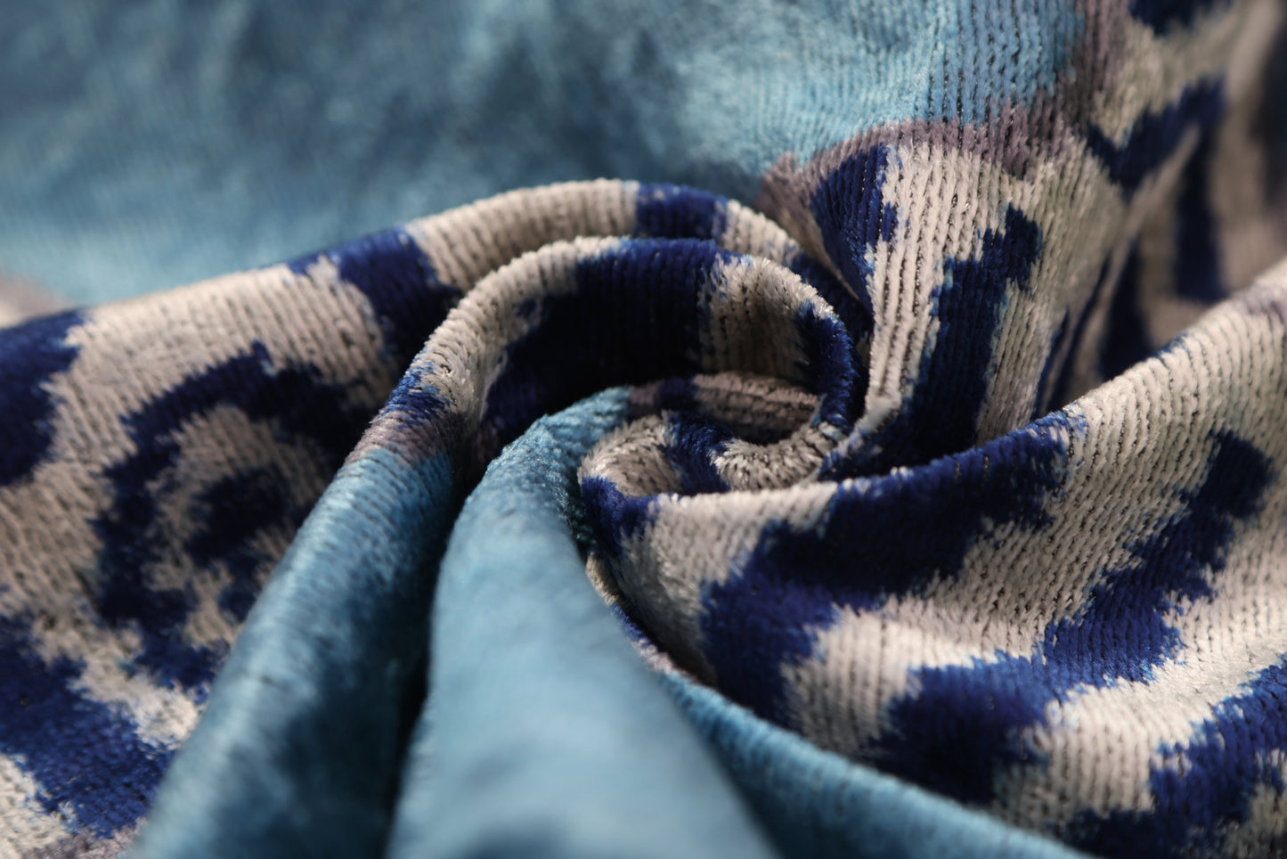 Handmade Blue Velvet Tiger Pillow – 16x24" Silk Accent Cushion-1