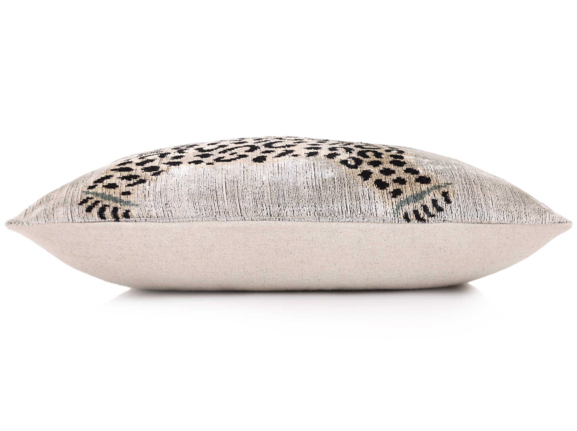 Luxury Leopard Print Silk Velvet Throw Pillow 16x24 – Handmade Animal Motif Lumbar Cushion-3