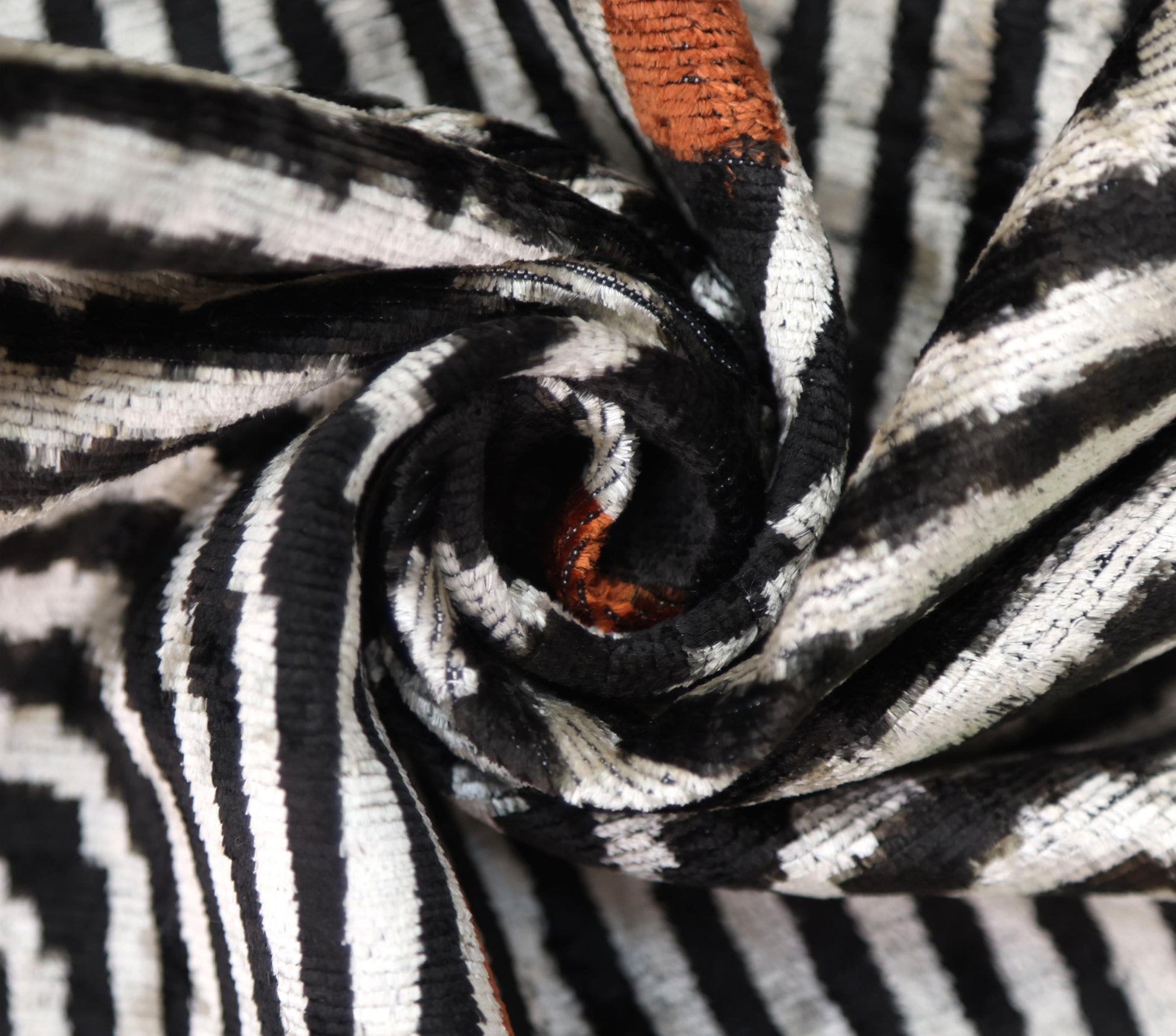 Black Ivory Rust Geometric Silk Velvet Lumbar Pillow – 16x24 Handmade Luxury Cushion-1