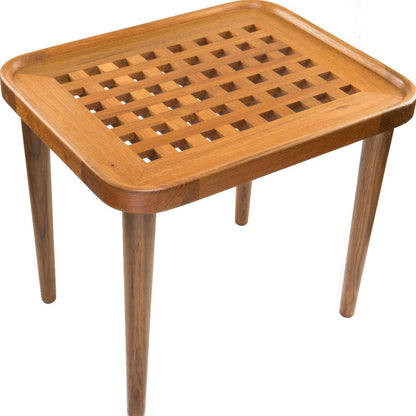 18" Brown Solid Wood Rectangular End Table-2