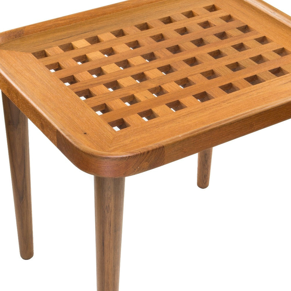 18" Brown Solid Wood Rectangular End Table-4