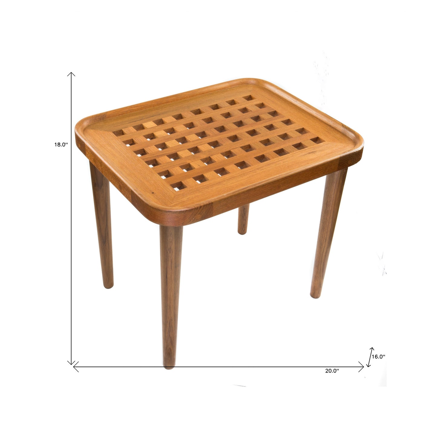 18" Brown Solid Wood Rectangular End Table-5