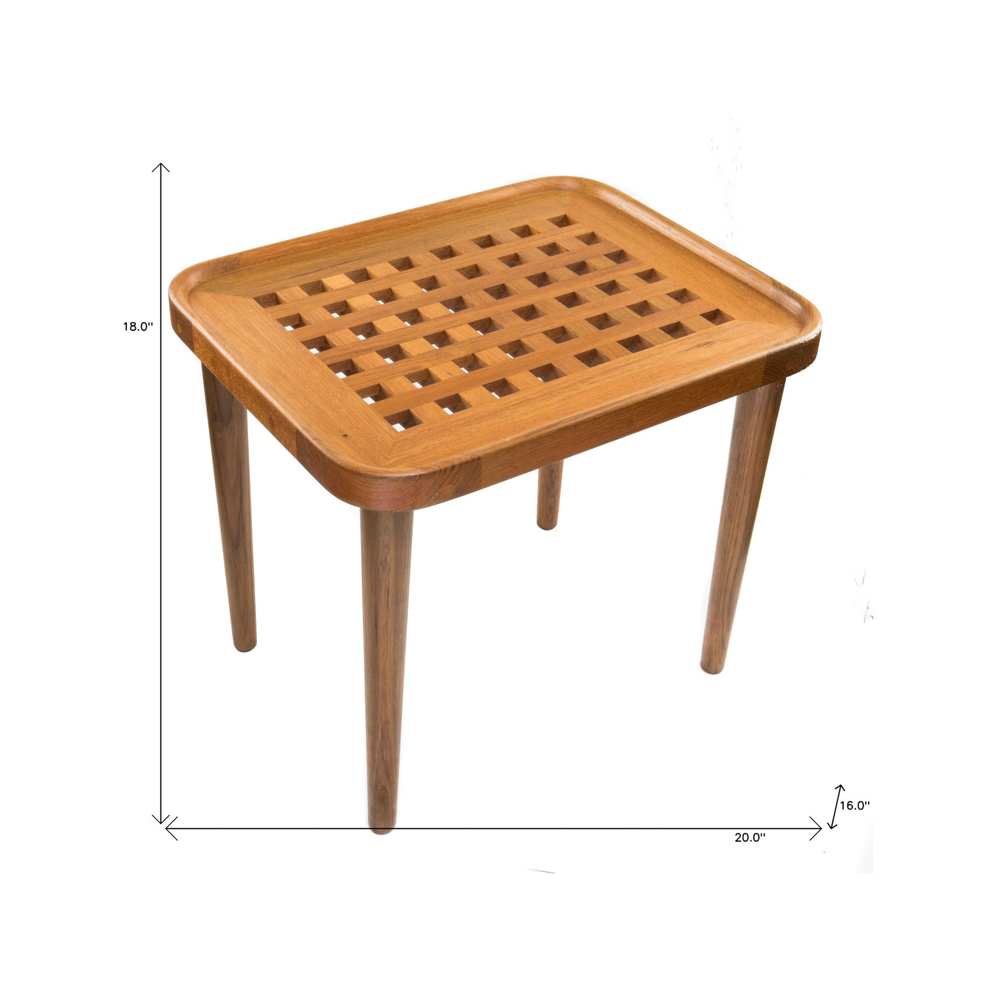 18" Brown Solid Wood Rectangular End Table-5