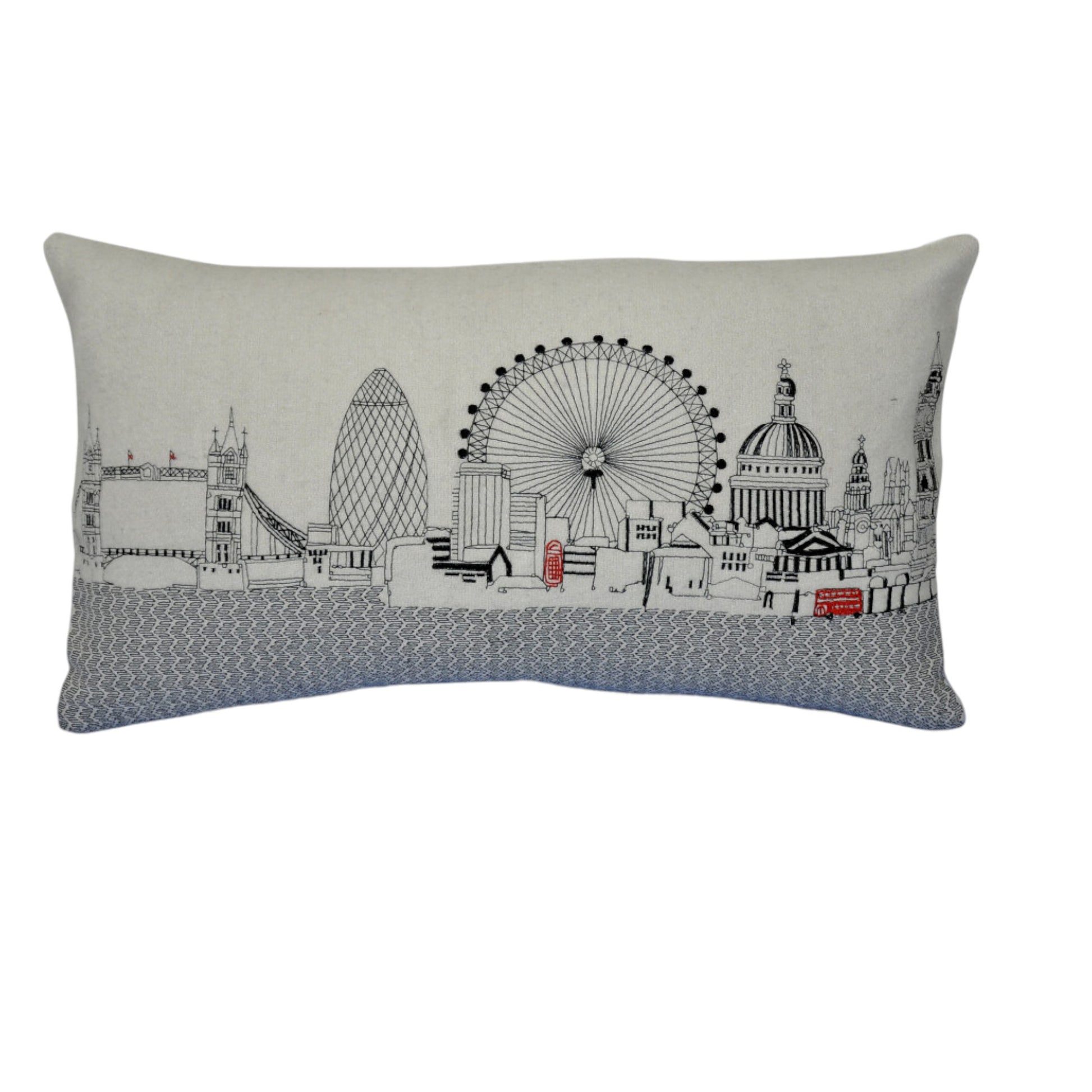 14" X 24" Cream Hometown Pride Wool Lumbar Throw Pillow-1