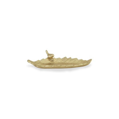 10" Gold Leaf Metal Handmade Tray-3