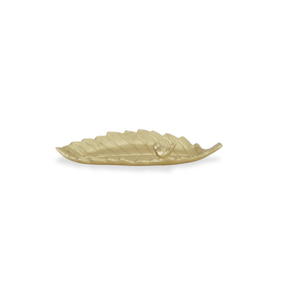 10" Gold Leaf Metal Handmade Tray-5