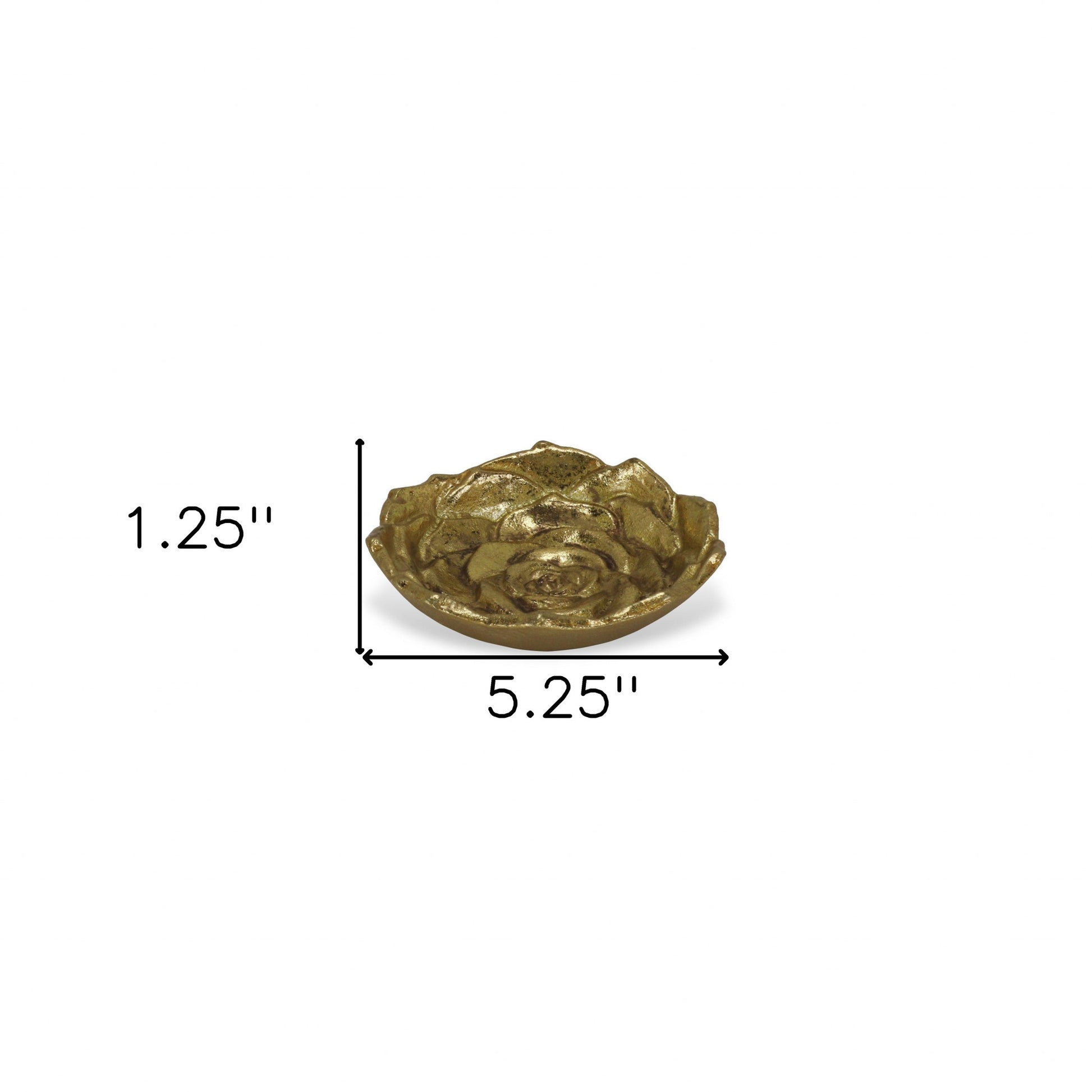 5" Gold Novelty Metal Handmade Tray-7