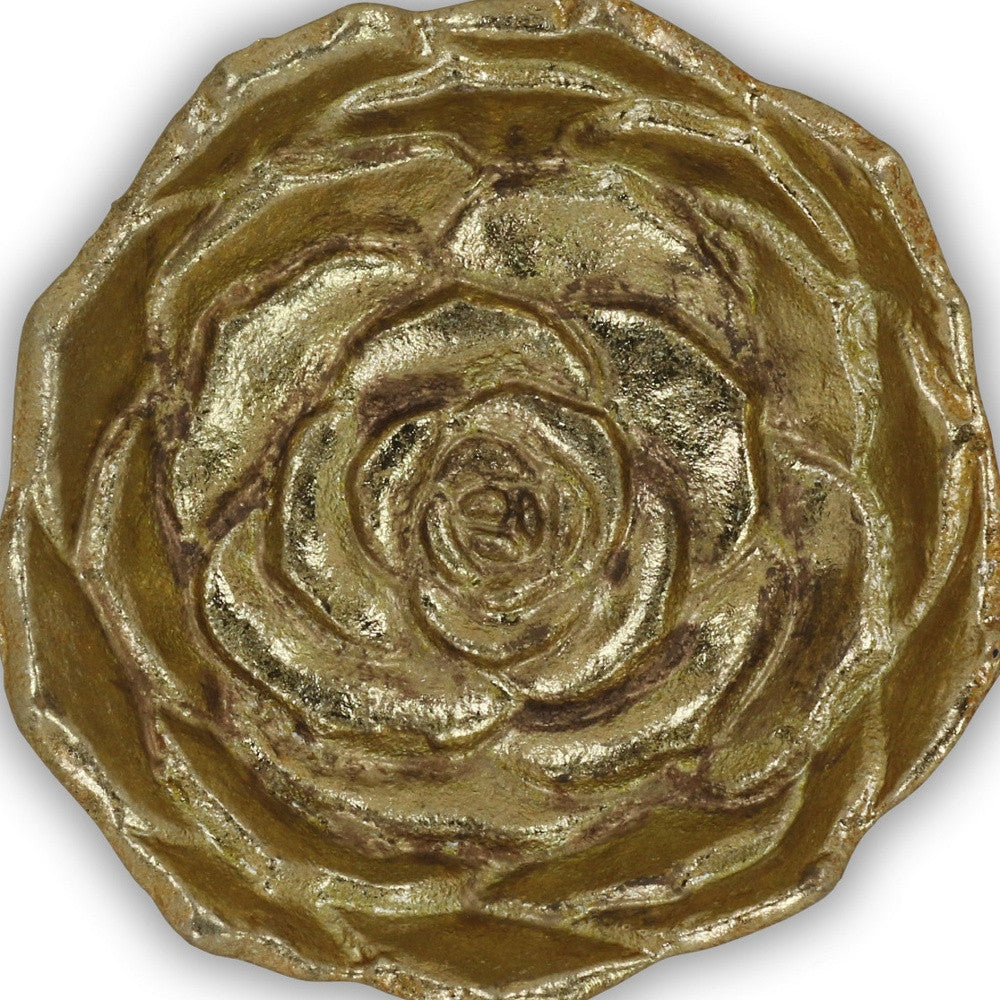 5" Gold Novelty Metal Handmade Tray-6