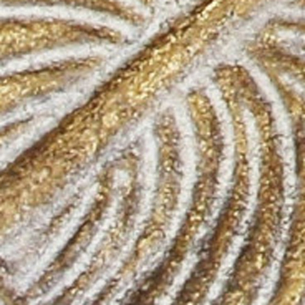 18" Gold Feather Metal Handmade Tray-6