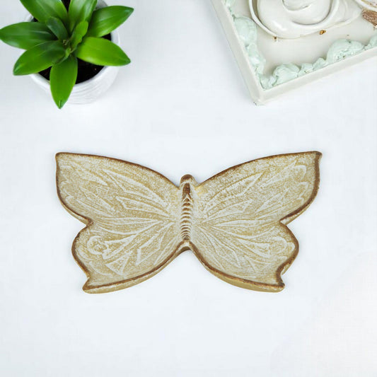 9" Gold Novelty Metal Handmade Tray-0